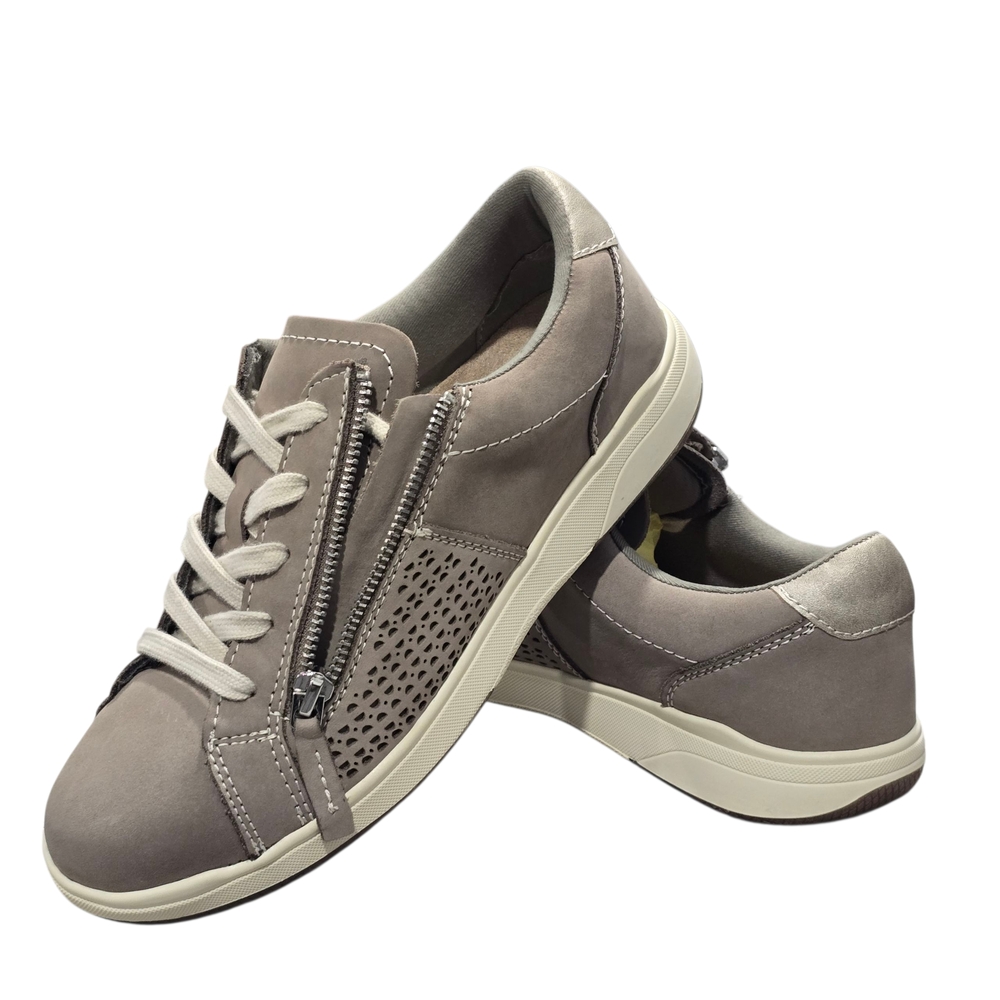 Earth Origins Shoes Womens 8.5 M Netta Low Top Sneakers Beige Leather Lace Up
